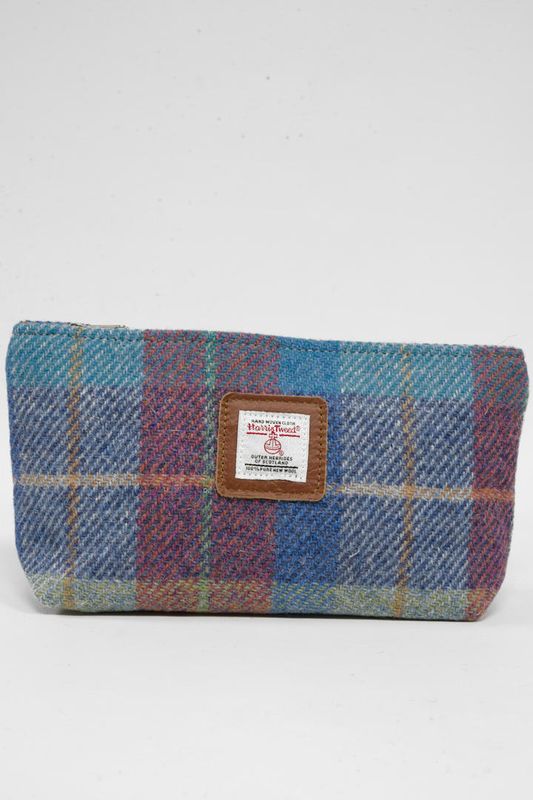 Harris Tweed Cosmetic Bag | A0226 (Tan Leather) (NL)