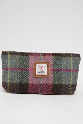 Harris Tweed Cosmetic Bag | A0254 (Tan Leather)