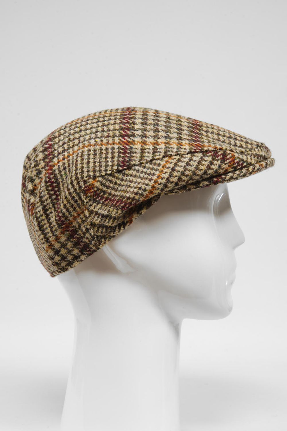 Harris Tweed Flat Cap | Tan Glen Check (HW)
