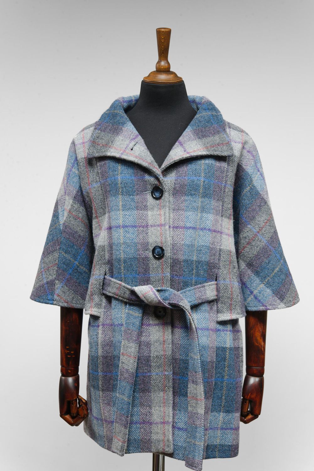 Harris Tweed Ladies Belted Cape | Lavender Check
