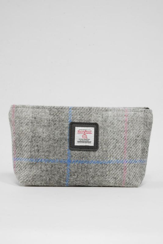 Harris Tweed Cosmetic Bag | A095 (Black Leather)