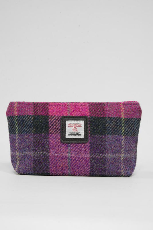 Harris Tweed Cosmetic Bag | A0257 (Black Leather)