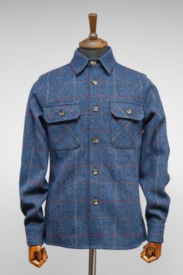 Harris Tweed Jack Overshirt | Blue Check