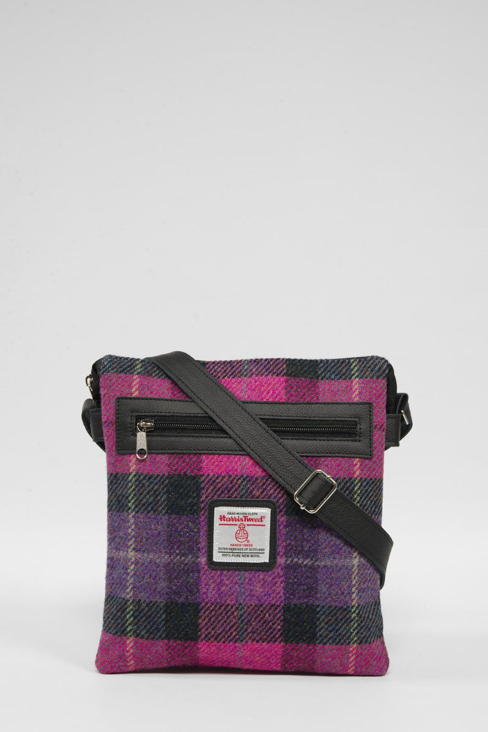 Harris Tweed St Clements Bag | A0257 (Black Leather)