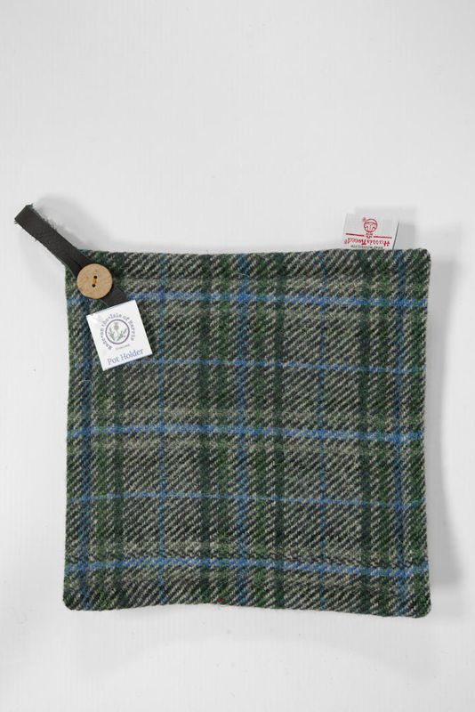 Harris Tweed Pot Stand | Grey/Green/Blue Check