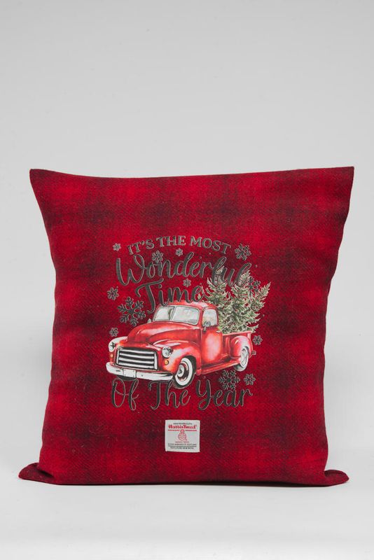 Harris Tweed Handmade Christmas Cushion | Car