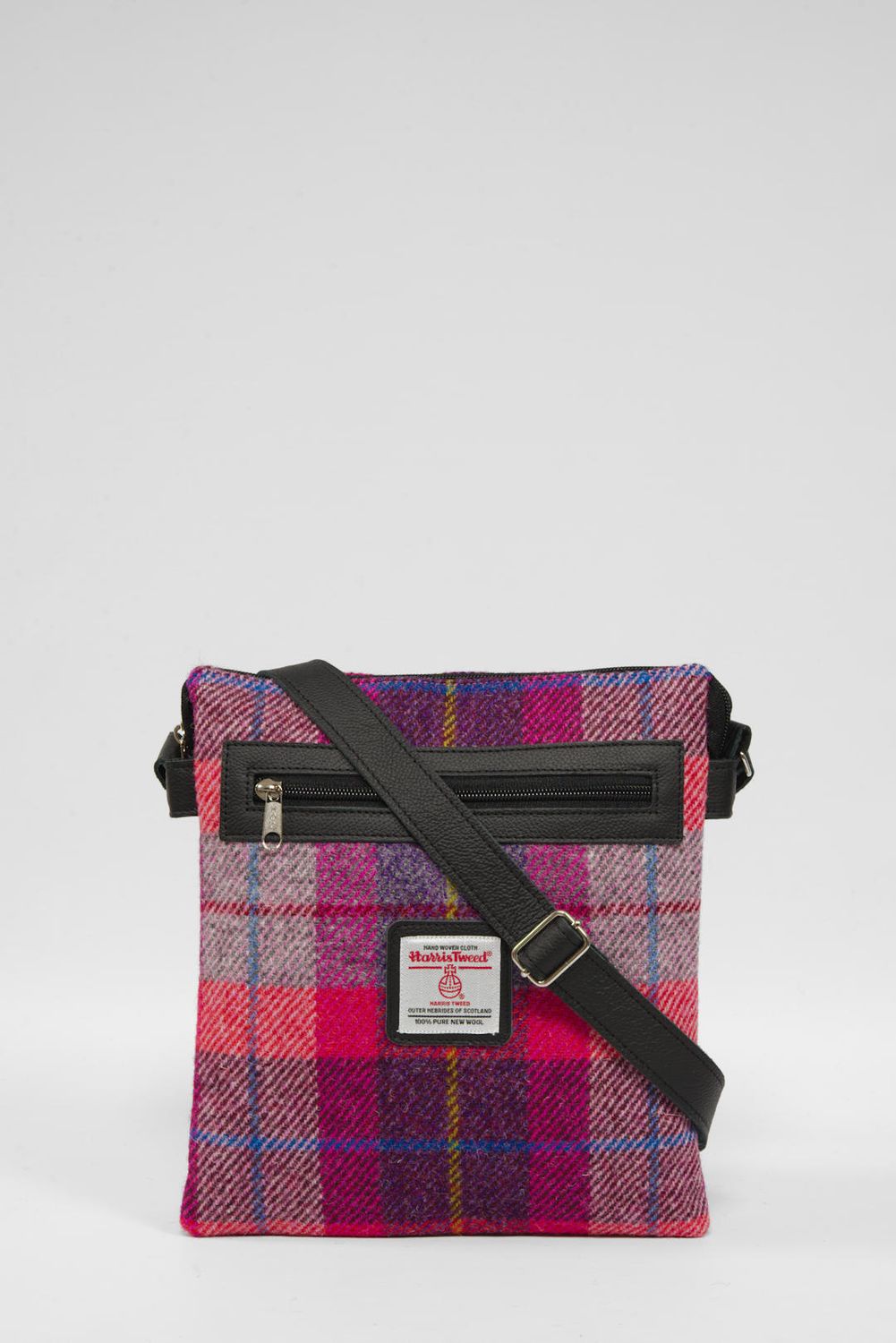 Harris Tweed St Clements Bag | A088 (Black Leather)