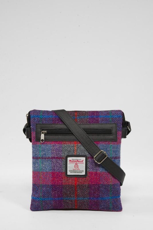 Harris Tweed St Clements Bag | A0115 (Black Leather)