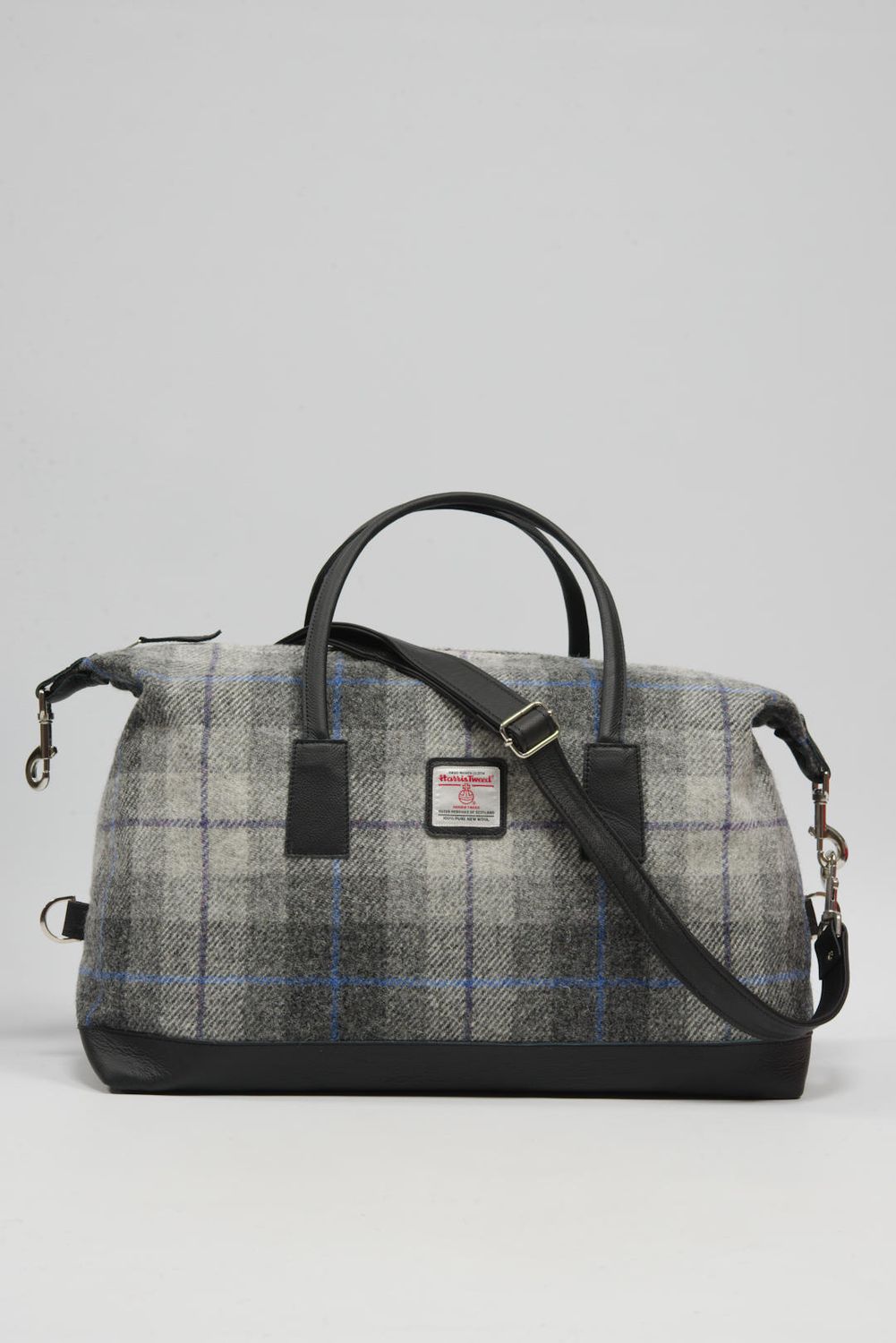 Harris Tweed Luggage Bag | A0187 (Black Leather)