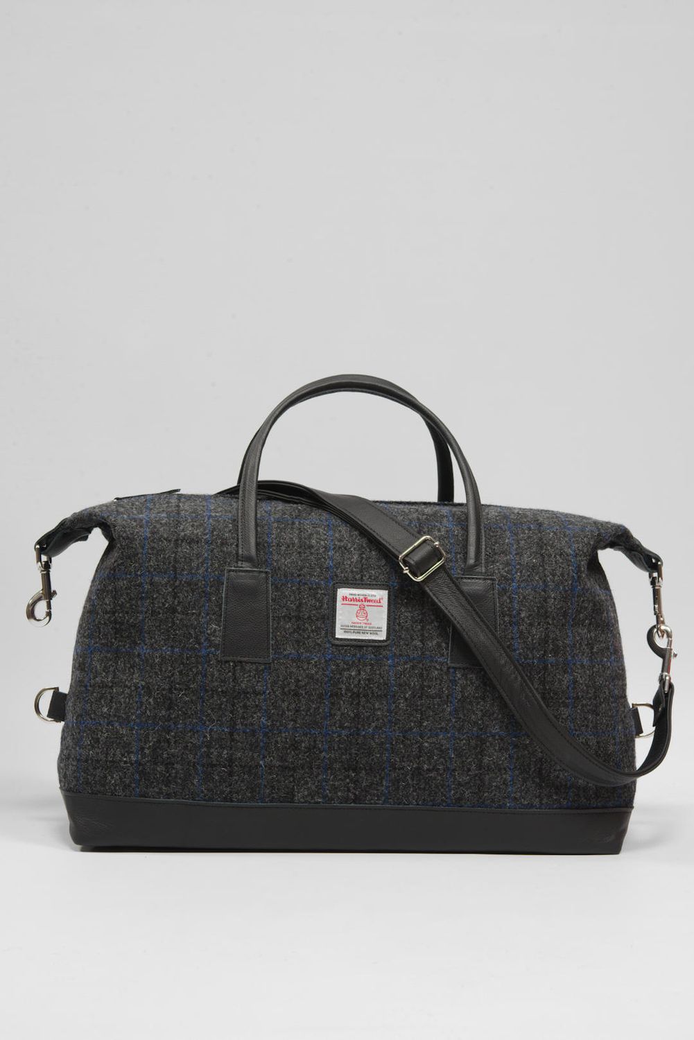 Harris Tweed Luggage Bag | A0255 (Black Leather)