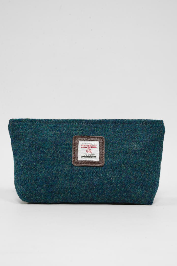 Harris Tweed Cosmetic Bag | 334 (Brown Leather)