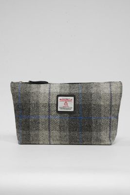 Harris Tweed Toiletries Bag | A0187 Black Leather