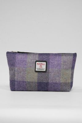 Harris Tweed Toiletries Bag | HB156 Black Leather