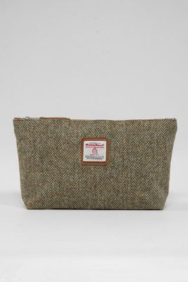 Harris Tweed Toiletries Bag | HB52 Tan Leather