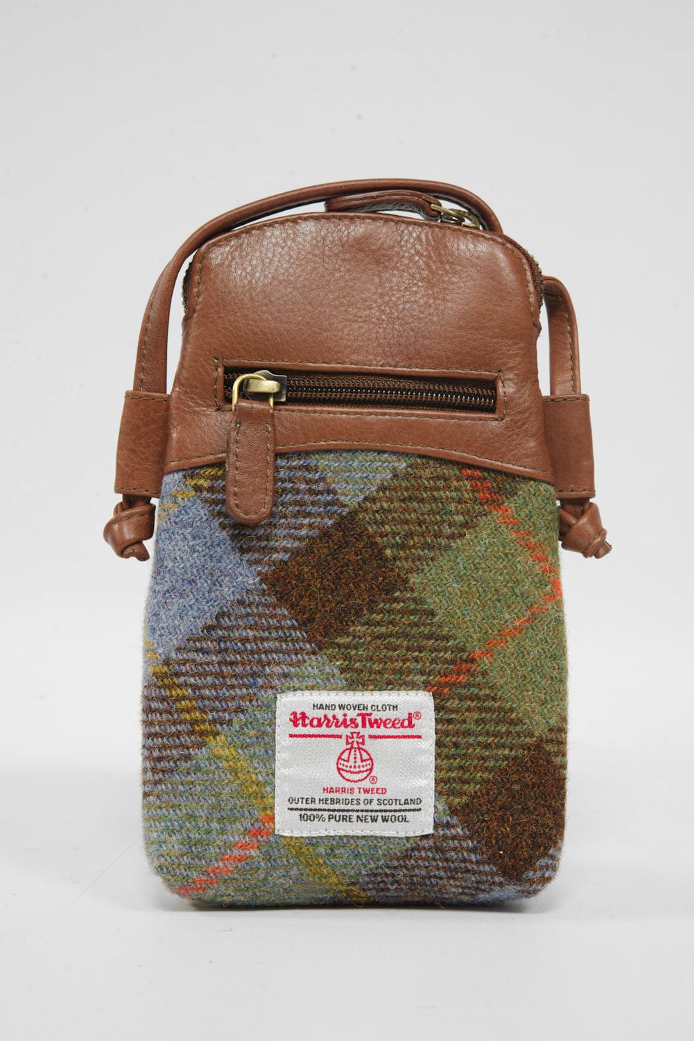 Harris Tweed Barvas Bag | A017 (Brown Leather)