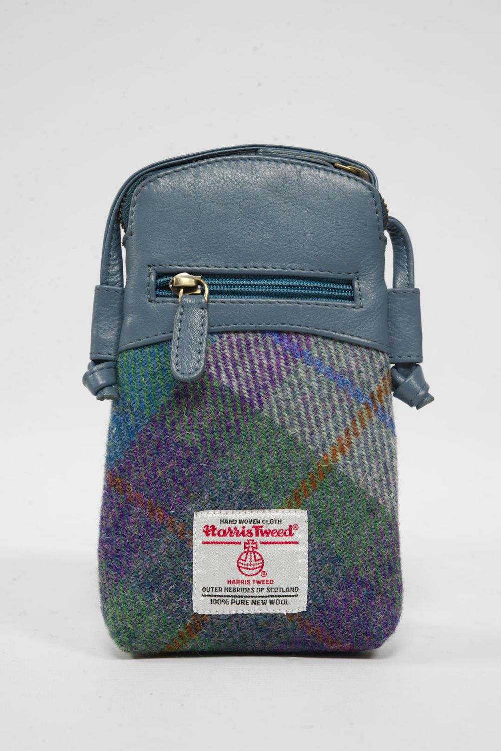 Harris Tweed Barvas Bag | A0173 (Blue Leather)