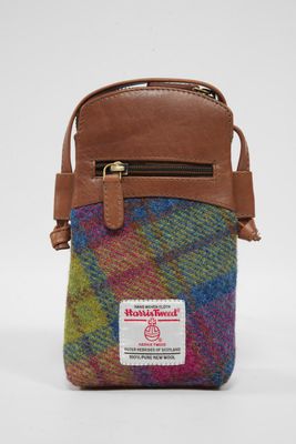 Harris Tweed Barvas Bag | A0195 (Brown Leather)