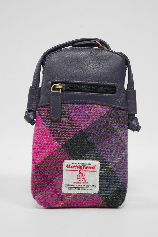 Harris Tweed Barvas Bag | A0257 (Bluebell Leather)
