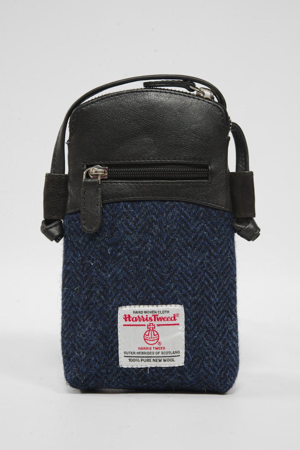 Harris Tweed Barvas Bag | HB104 (Black Leather)