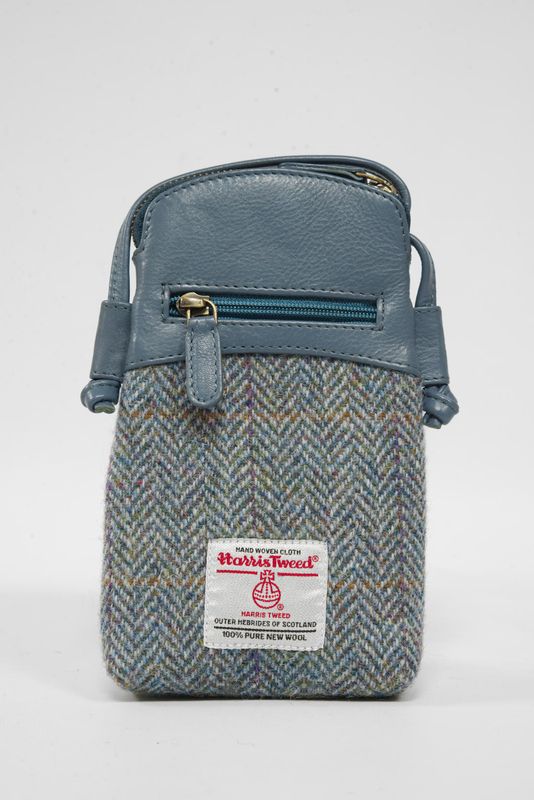 Harris Tweed Barvas Bag | HB132 (Blue Leather)