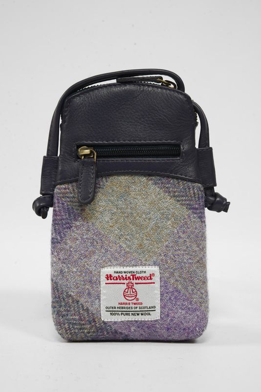 Harris Tweed Barvas Bag | HB156 (Bluebell Leather)