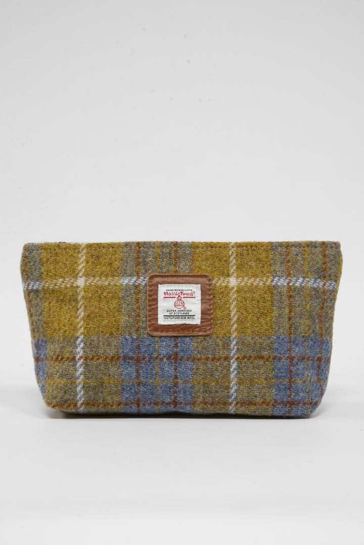 Harris Tweed Cosmetic Bag | A0102 (Tan Leather)