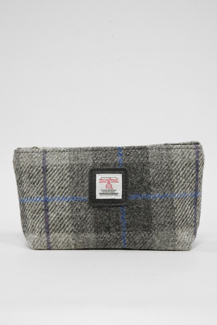 Harris Tweed Cosmetic Bag | A0187 (Black Leather)