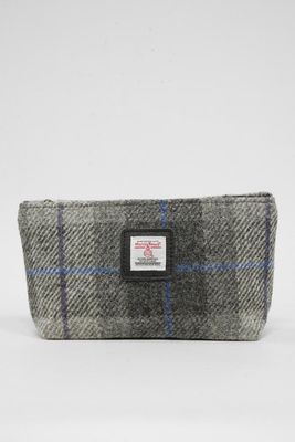 Harris Tweed Cosmetic Bag | A0187 (Black Leather)