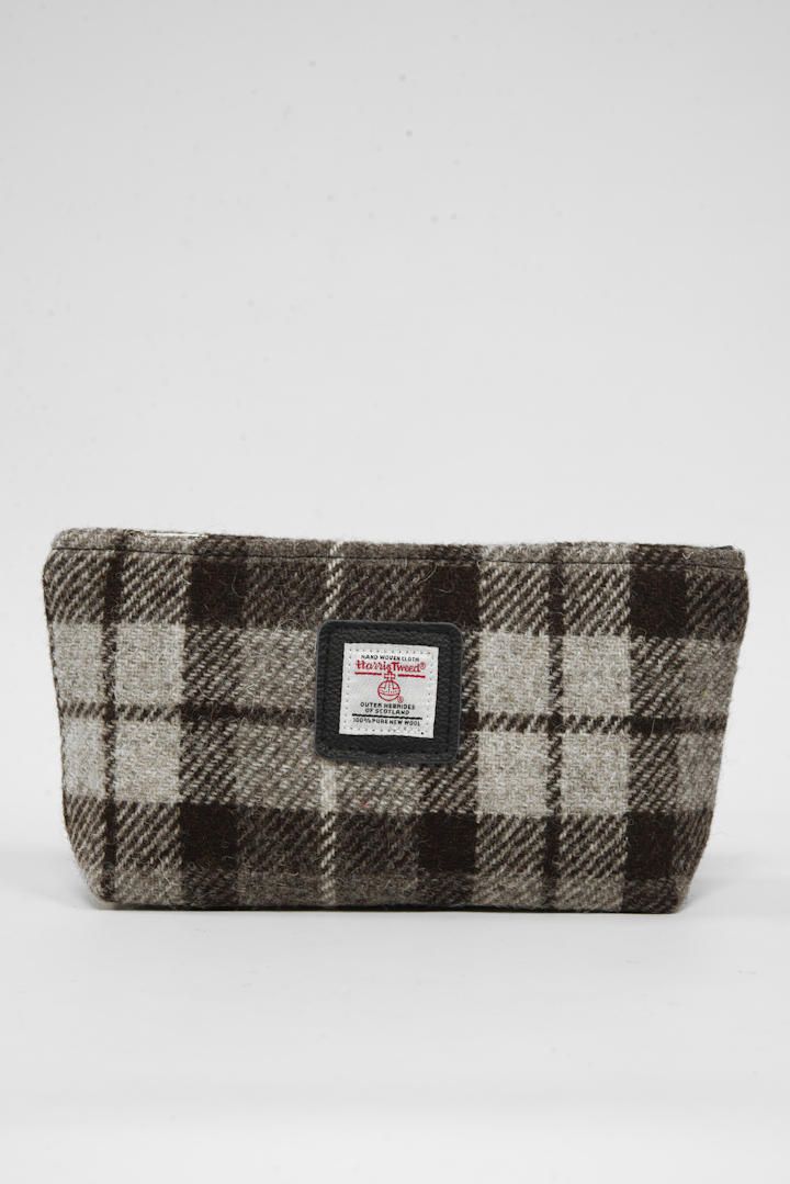 Harris Tweed Cosmetic Bag | A0245 (Black Leather) (NL)