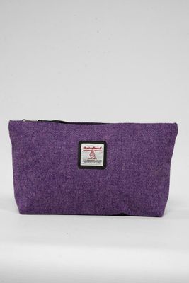 Harris Tweed Toiletries Bag | 296 Black Leather