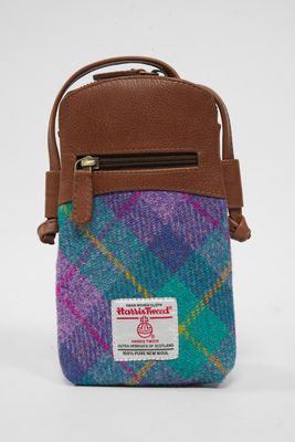 Harris Tweed Barvas Bag | A0222 (C) (Brown Leather)