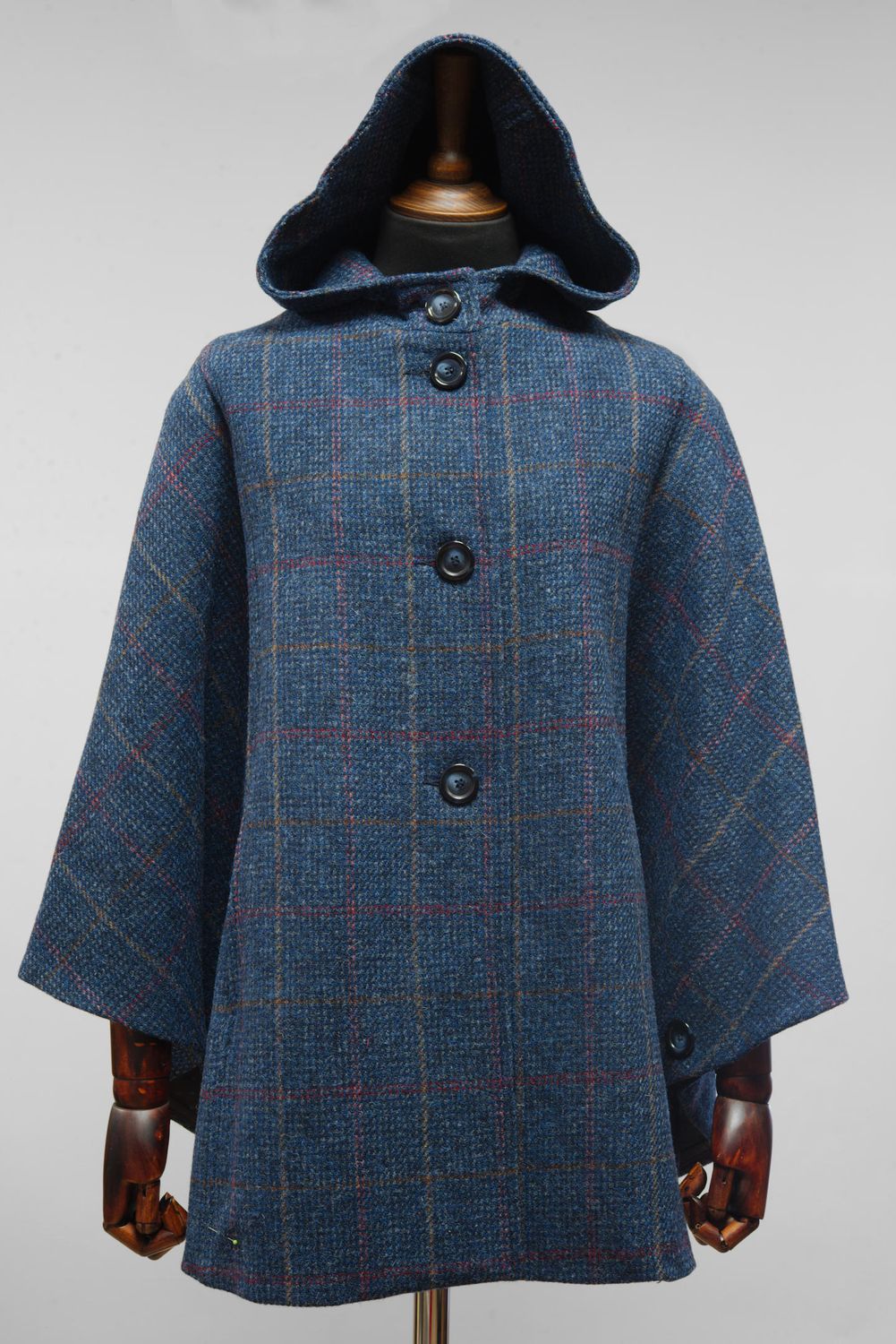 Harris Tweed Ladies Hooded Cape | Ocean