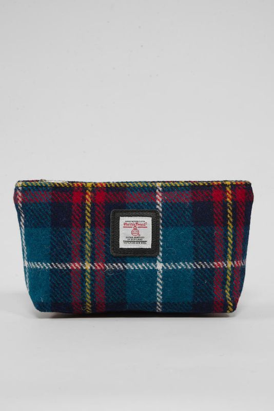 Harris Tweed Cosmetic Bag | A0216 (Black Leather) (NL)