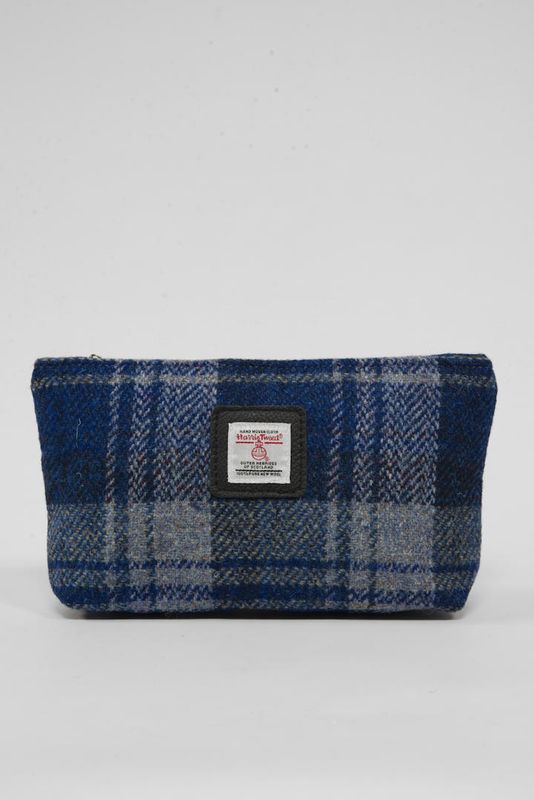 Harris Tweed Cosmetic Bag | A0237 (Black Leather)