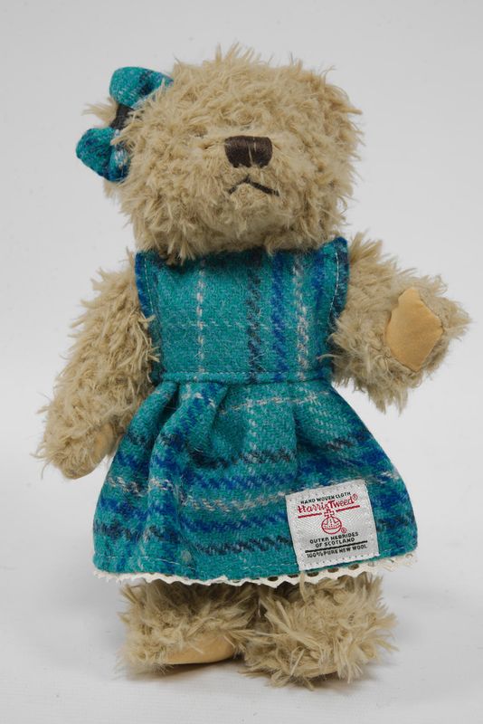 Teddy Bear with Harris Tweed Outfit | Girl Blue with Cream OverCheck Small