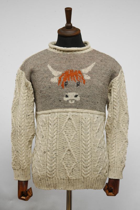 Unisex Aran Highland Cow Jumper | Speckle