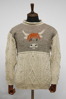 Unisex Aran Highland Cow Jumper | Speckle