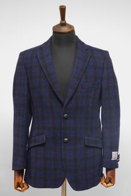 Harris Tweed Patrick Jacket | Navy Block Check