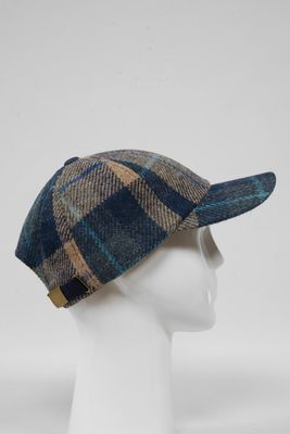 Harris Tweed Baseball Cap | Sand Navy Check (HH)