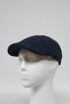Harris Tweed Duck Bill Cap | Navy HB (HH)