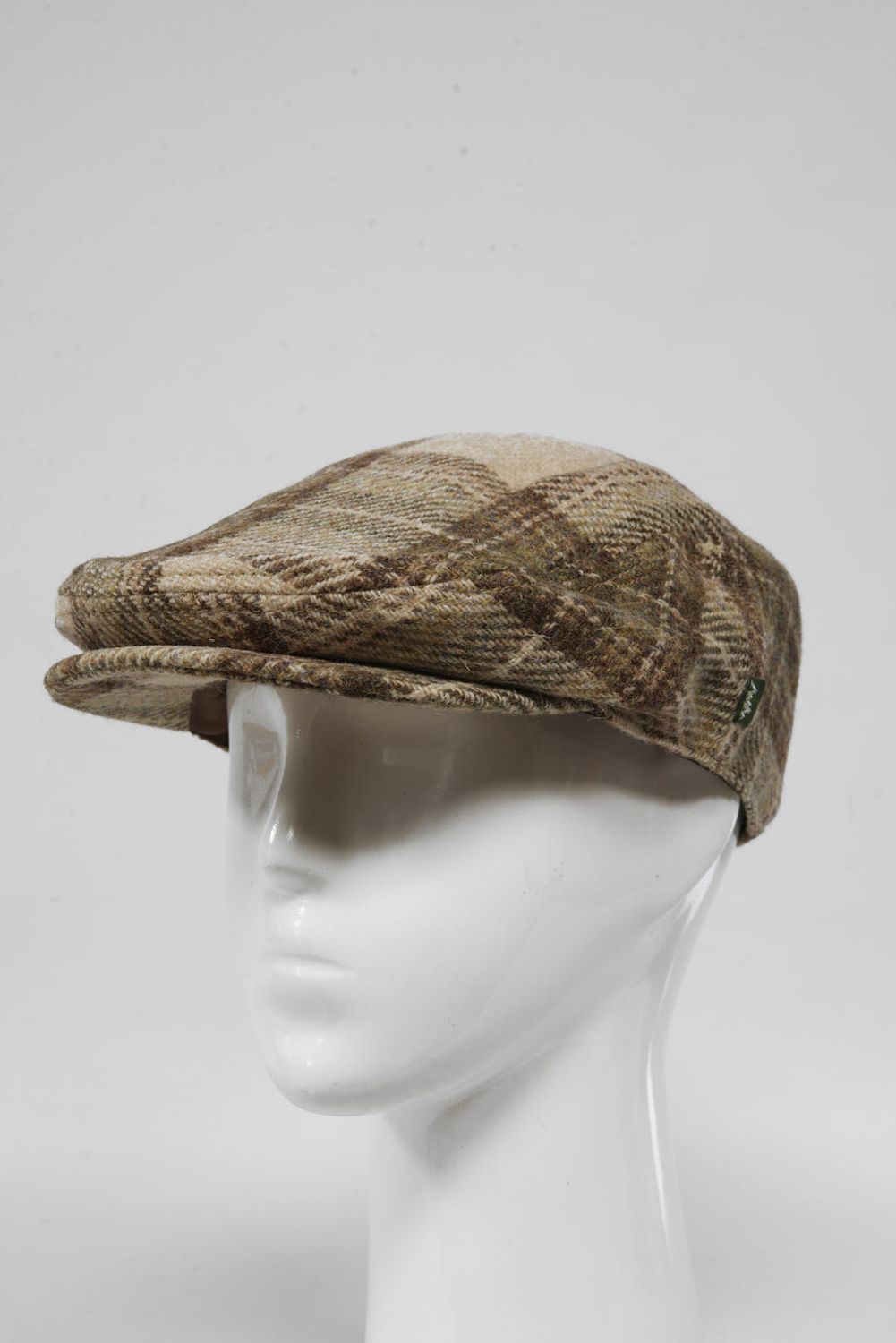 Harris Tweed Ladies Flat Cap | Oatmeal Check (HH)