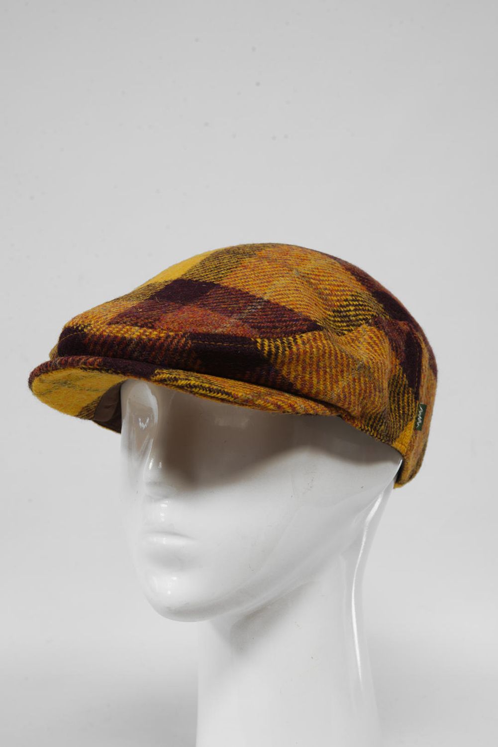 Harris Tweed Ladies Flat Cap | Wine Gold Check (HH)