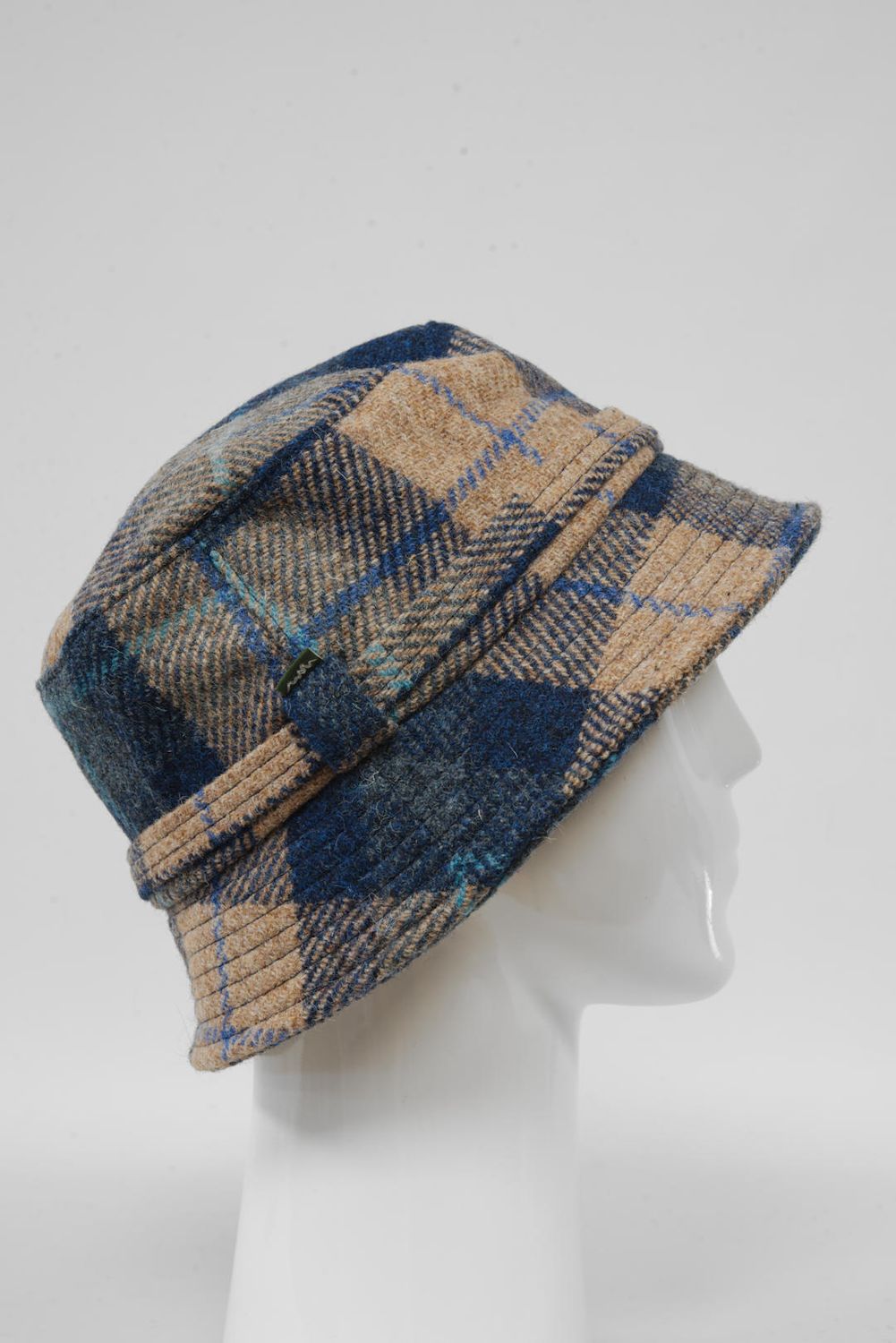 Harris Tweed Ladies Bucket Hat | Sand Navy Check (HH)