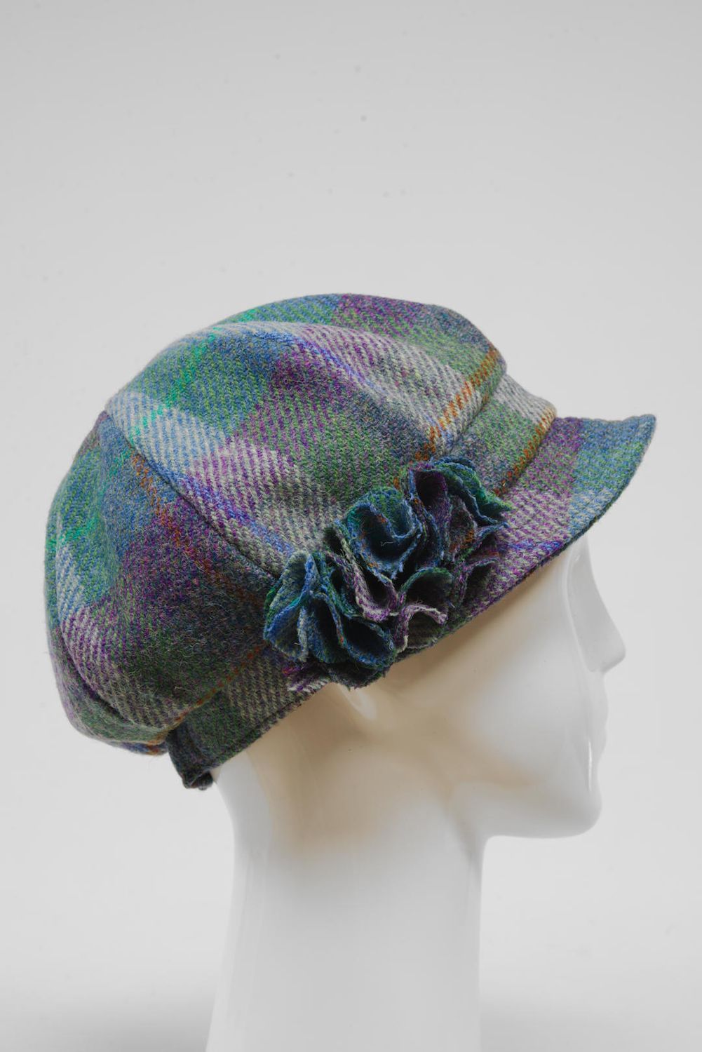 Harris Tweed Ladies Flower Hat | (HW) A0173