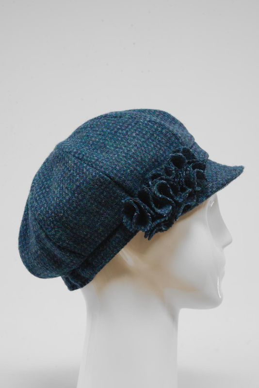 Harris Tweed Ladies Flower Hat | (HW) A0197