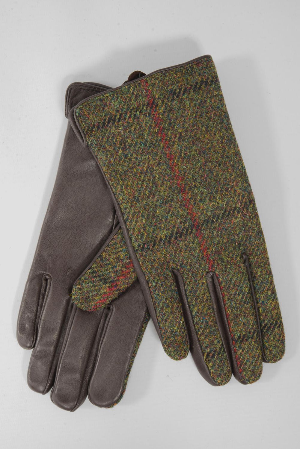Harris Tweed Ladies Gloves | Green Check