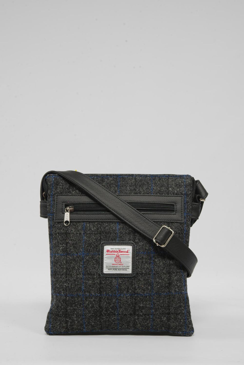 Harris Tweed St Clements Bag | A0255 (Black Leather)