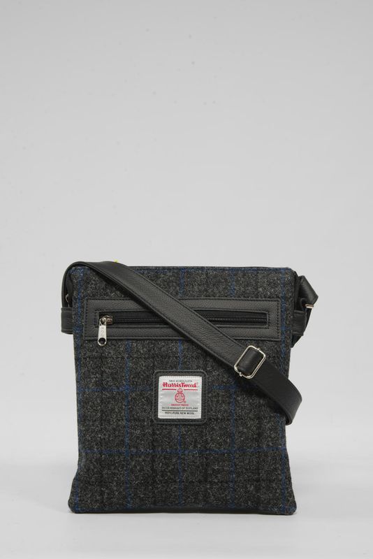 Harris Tweed St Clements Bag | A0255 (Black Leather)