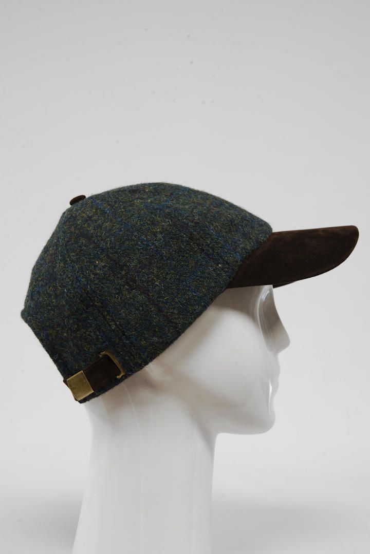 Harris Tweed Baseball Cap | Green Windowpane (H/W)