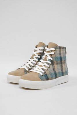 Harris Tweed Blair Hi-Top Trainers | Islander Check